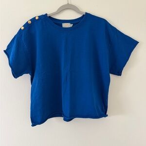 Nation LTD Terrin Snap Tee Royal Blue size large